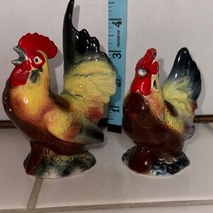 Rooster & Hen salt & pepper set 🐈‍⬛ farmhouse decor